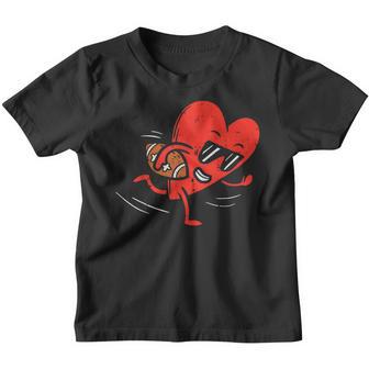 Heart Playing American Football Valentines Day Sports Boys V2 Youth T-shirt - Thegiftio UK