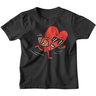 Heart Playing American Football Valentines Day Sports Boys Youth T-shirt - Thegiftio UK