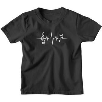 Heartbeat Music Notes Pulse Treble Clef Bass Key Dj V2 Youth T-shirt - Thegiftio UK