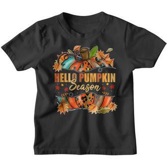 Hello Pumpkin Season Leopard Autumn Season Lovers Fall Vibes  V2 Youth T-shirt
