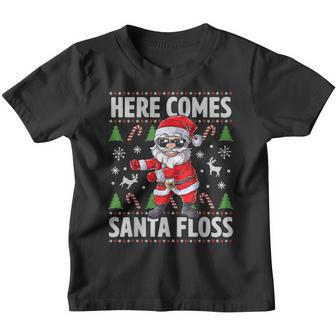 Here Comes Santa Floss Ugly Christmas Boys Kids Men Flossing Youth T-shirt - Thegiftio UK