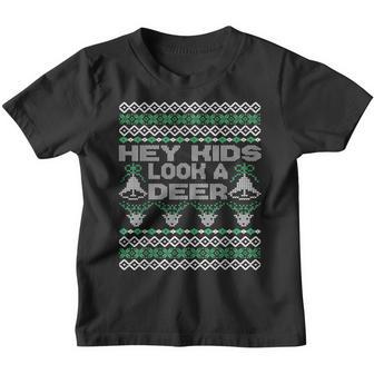 Hey Kids Look A Deer Ugly Christmas Family Winter Vacation V2 Youth T-shirt - Thegiftio UK
