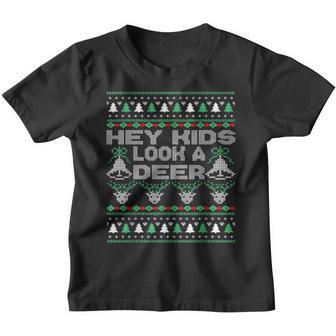 Hey Kids Look A Deer Ugly Christmas Family Winter Vacation V3 Youth T-shirt - Thegiftio UK