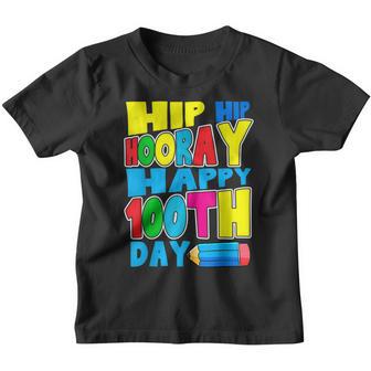Hip Hip Hooray Happy 100Th Day Of School Teacher Gifts Funny Youth T-shirt - Thegiftio UK