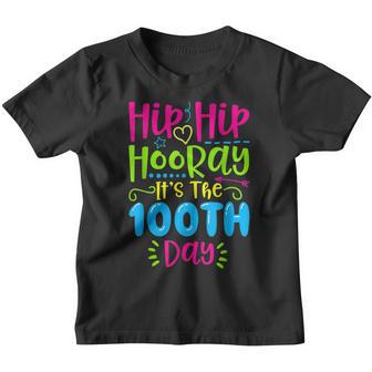 Hip Hip Hooray Its The 100Th Day Of School Teacher Life Youth T-shirt - Thegiftio UK