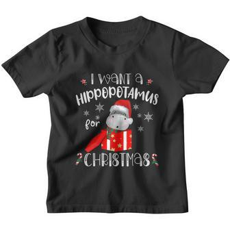 Hippopotamus For Christmas Matching Xmas Hippo Pajama Gift Youth T-shirt - Monsterry CA