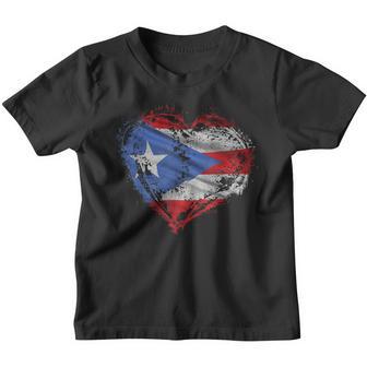 Hispanic Heritage Puerto Rico Flag Heartbeat Puerto Rican V2 Youth T-shirt - Thegiftio UK