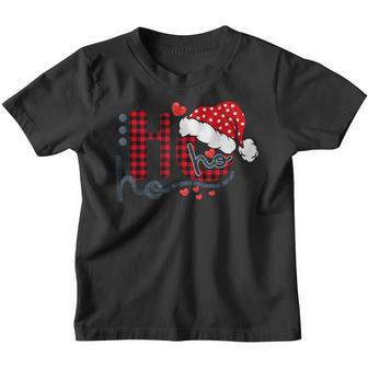 Ho Ho Ho Buffalo Red Plaid Santa Hat Christmas Funny Gifts Youth T-shirt - Thegiftio UK