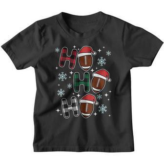 Ho Ho Ho Funny Santa American Football Lovers Christmas Youth T-shirt - Thegiftio UK