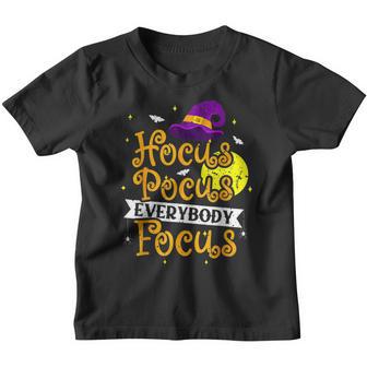 Hocus Pocus Everybody Focus Funny Halloween Teacher V2 Youth T-shirt - Thegiftio UK