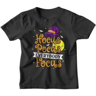 Hocus Pocus Everybody Focus Funny Halloween Teacher V5 Youth T-shirt - Thegiftio UK