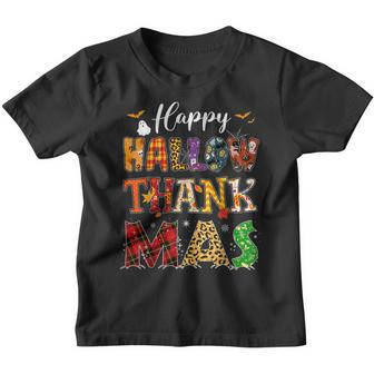 Holiday Happy Hallowthanksmas Christmas Thanksgiving Family Youth T-shirt - Thegiftio UK