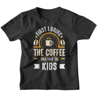Homeschool Mom Drink Coffee Help Kids Homeschooling Mother Youth T-shirt - Thegiftio UK