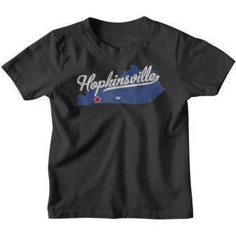 Hopkinsville Kentucky Ky Map Youth T-shirt - Thegiftio UK