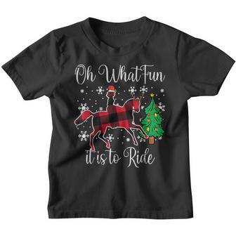 Horse Oh What Fun It Is To Ride Christmas Xmas Girls Women Youth T-shirt - Thegiftio UK