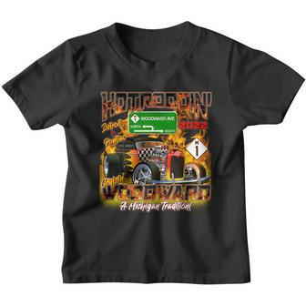 Hot Roddin Crusin Woodward Detroit To Ponitac A Michigan Tradition 2022 Youth T-shirt - Monsterry