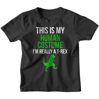 Human Costume Im Really A T-Rex Funny Halloween Youth T-shirt - Thegiftio UK