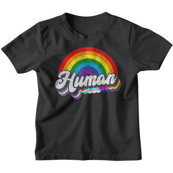 Human Lgbt Flag Gay Pride Month Transgender Rainbow Lesbian V5 V2 Youth T-shirt - Thegiftio UK