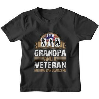 I Am A Dad Grandpa And A Veteran Nothing Can Scares Me Youth T-shirt - Monsterry UK