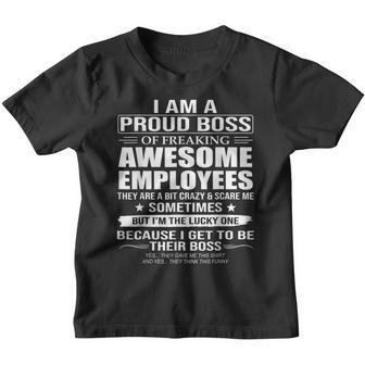 I Am A Proud Boss Of Freaking Awesome Employees V2 Youth T-shirt - Thegiftio UK