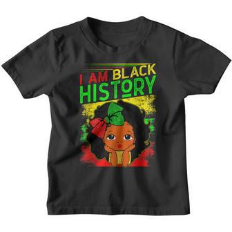 I Am Black History Month Little Melanin Queen Girls Toddler Youth T-shirt - Thegiftio UK