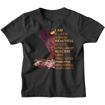 I Am Black Woman Black History Month Educated Black Girl V4 Youth T-shirt - Thegiftio UK