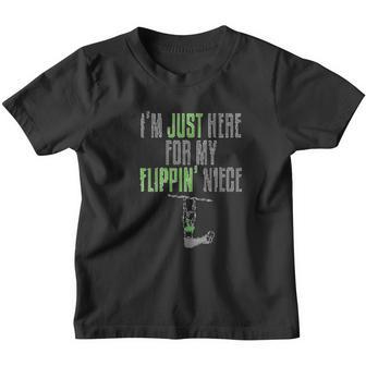 I Am Just Here For My Flipping Niece Gymnast Youth T-shirt - Thegiftio UK