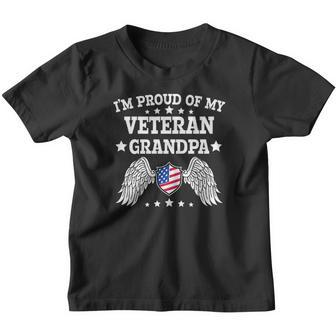 I Am Proud Of My Veteran Grandpa Youth T-shirt - Thegiftio UK