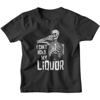 I Cant Hold My Liquor Funny Halloween Skeleton Drinking V2 Youth T-shirt - Thegiftio UK