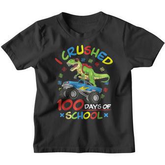 I Crushed 100 Days Of School 100Th Day Of School Boys Girls Youth T-shirt - Thegiftio UK