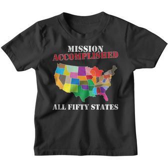 I Did It Visit All 50 Usa States Shirt Mission Accomplished Youth T-shirt - Thegiftio UK
