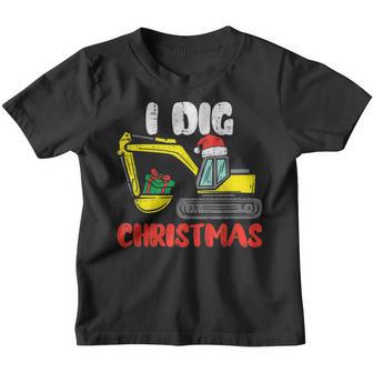 I Dig Christmas Excavator Xmas Toddler Boys Kids Pajamas Youth T-shirt - Thegiftio UK