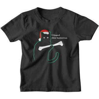 I Found This Humerus Funny Dangerous Black Cat Santa Hat Youth T-shirt - Thegiftio UK