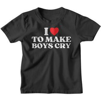 I Heart To Make Boys Cry Funny Red Heart Love Girls Youth T-shirt - Thegiftio UK