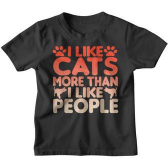 I Like Cats More Than I Like People Novelty T Youth T-shirt - Thegiftio UK