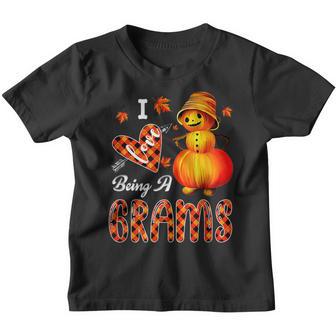 I Love Being A Grams Pumpkin Snowman Halloween Christmas Youth T-shirt - Thegiftio UK