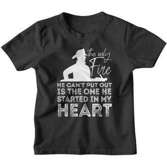 I Love My Firefighter Gift From Wife To Husband Youth T-shirt - Thegiftio UK