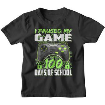 I Paused My Game For 100 Days Of School Video Game Youth T-shirt - Thegiftio