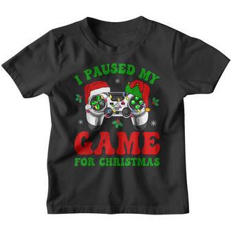 I Paused My Game For Christmas Video Gamer Boys Men Pajamas Youth T-shirt - Thegiftio UK