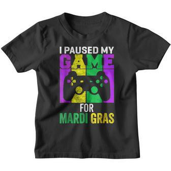 I Paused My Game For Mardi Gras Video Game Mardi Gras Youth T-shirt - Thegiftio