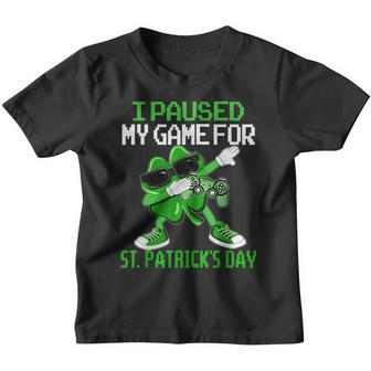 I Paused My Game For St Patricks Day Gamer Boy Men Youth T-shirt | Mazezy