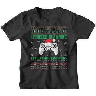 I Paused My Game To Be Here Ugly Sweater For Gamer Kids Boys V3 Youth T-shirt - Thegiftio UK