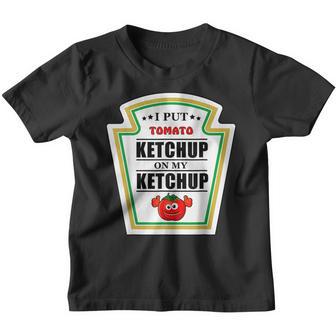 I Put Ketchup On My Ketchup Tomato Halloween Costume Mustard Youth T-shirt - Thegiftio UK