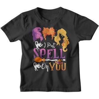 I Put Spell On You Witch Sisters Halloween Quote V3 Youth T-shirt - Thegiftio UK