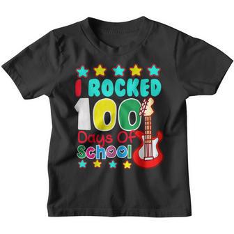 I Rocked 100 Days Of School Guitar Lover Music 100Th Day Fun Youth T-shirt - Thegiftio UK