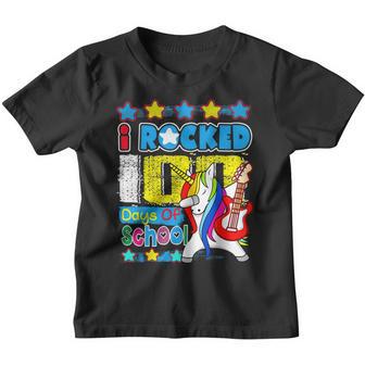 I Rocked 100 Days Of School Guitar Lover Music 100Th Day Youth T-shirt - Thegiftio UK