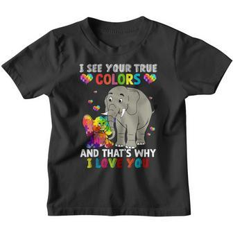 I See Your True Color Autism Awareness Elephant Kids Youth T-shirt | Mazezy DE