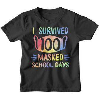 I Survived 100 Masked School Days 100Th Day Of School V2 Youth T-shirt - Seseable