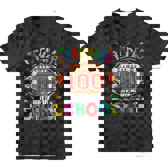 I Tackled 100 Day Of School Football Boy 100 Days Of School Youth T-shirt - Thegiftio