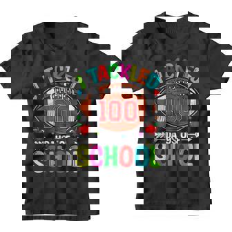 I Tackled 100 Day Of School Football Boy 100Th Day Of School V8 Youth T-shirt - Thegiftio UK